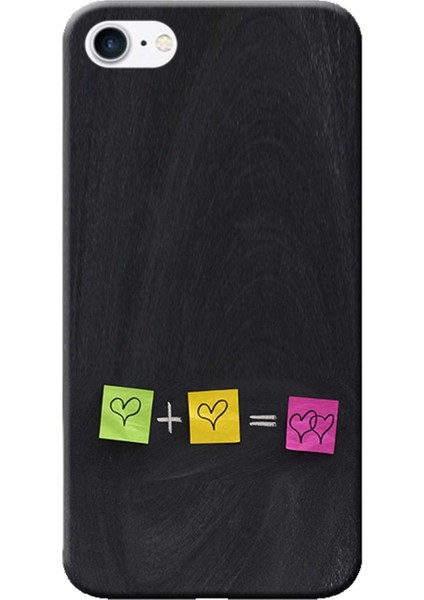 Apple iPhone 7 Kılıf Kalp Matematiği Baskılı Esnek TPU Silikon