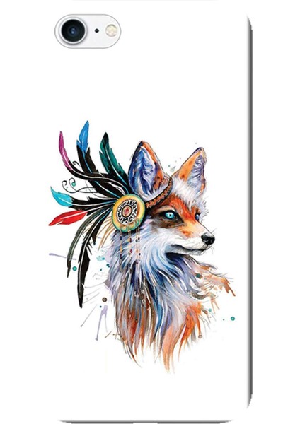 Apple iPhone 8 Kılıf Süslü Tilki Ruhu Baskılı Esnek TPU Silikon