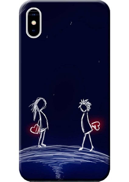 Apple iPhone XS Max Kılıf Sevgili Kalp Baskılı Esnek TPU Silikon