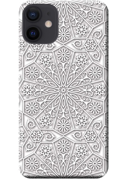 Apple iPhone 12 Kılıf Gri Ton Vektörel Tasarım Baskılı Esnek TPU Silikon