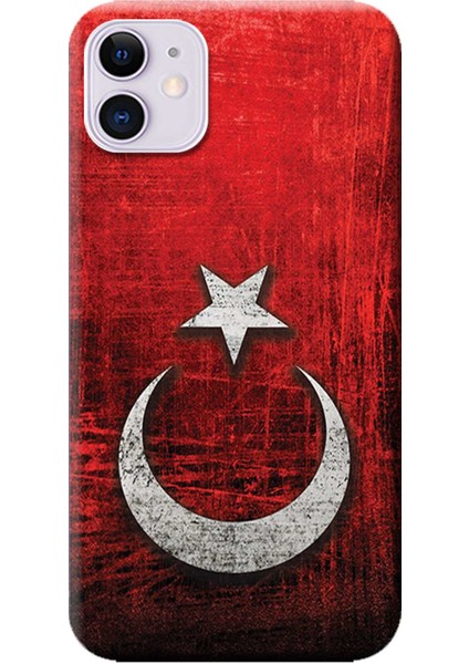Apple iPhone 11 Kılıf Türk Bayrağı Tasarım Baskılı Esnek TPU Silikon