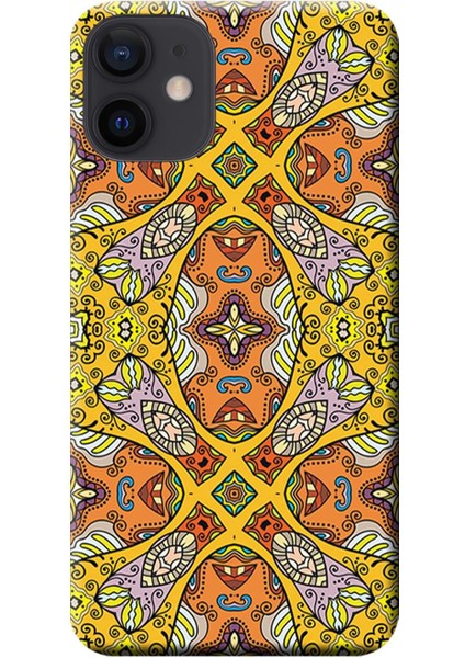 Apple iPhone 12 Mini Kılıf Dekoratif Geometrik Vektörel Baskılı Esnek TPU Silikon