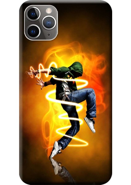 Apple iPhone 11 Pro Max Kılıf Alev HipHop Baskılı Esnek TPU Silikon