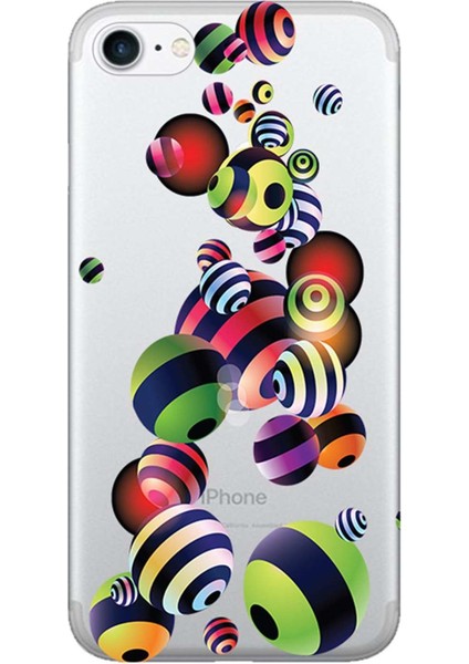 Apple iPhone 6/6S Kılıf Çizgili Top Baskılı Esnek TPU Silikon