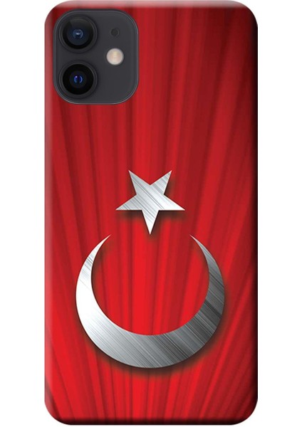 iPhone 12 Mini Kılıf Türk Bayrağı Tasarım Baskılı Esnek Tpu SILIKON1330