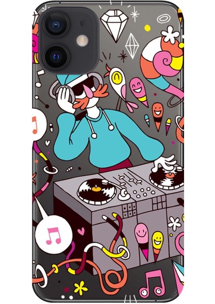 Apple iPhone 12 Mini Kılıf Dj Ref Baskılı Esnek TPU Silikon