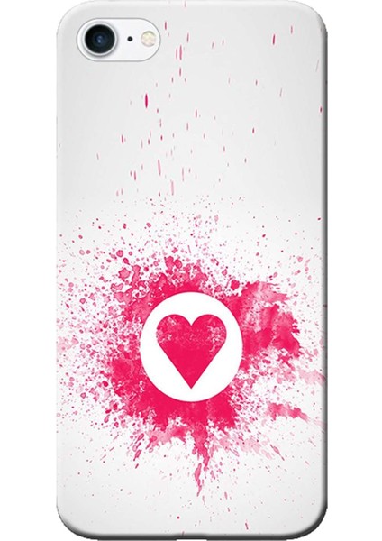 Apple iPhone 6/6S Kılıf Kalp Watercolor Baskılı Esnek TPU Silikon