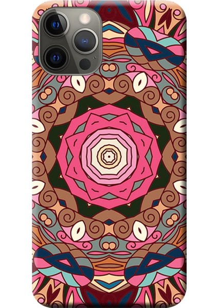 iPhone 12 Pro Kılıf Dekoratif Geometrik Vektörel Baskılı Esnek Tpu SILIKON1813