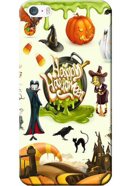 iPhone 5/5s Kılıf Happy Hallowen Baskılı Esnek Tpu SILIKON2279