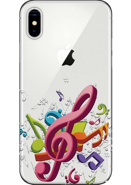 Apple iPhone XS Kılıf Sol Anahtarı Baskılı Esnek TPU Silikon