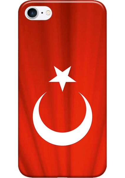 Apple iPhone 7 Kılıf Türk Bayrağı Baskılı Esnek TPU Silikon