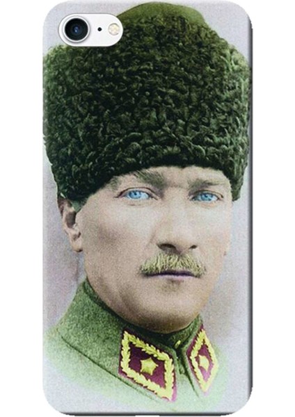 Apple iPhone 7 Kılıf Mustafa Kemal Atatürk Baskılı Esnek TPU Silikon