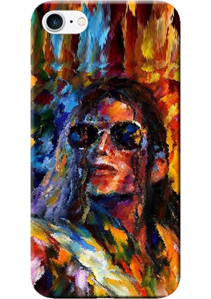 Apple iPhone 6 Plus Kılıf Renkli Michael Jackson Baskılı Esnek TPU Silikon