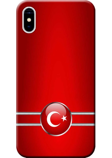Apple iPhone XS Kılıf Türk Bayrağı Baskılı Esnek TPU Silikon