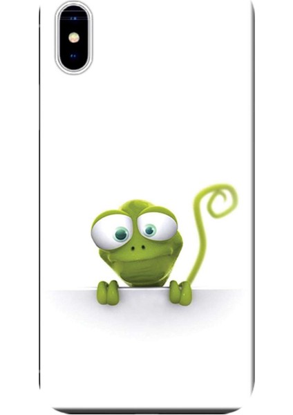 Apple iPhone XS Kılıf Kertenkele Baskılı Esnek TPU Silikon