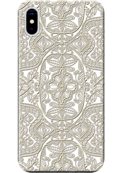 Apple iPhone XS Kılıf Gri Ton Vektörel Tasarım Baskılı Esnek TPU Silikon