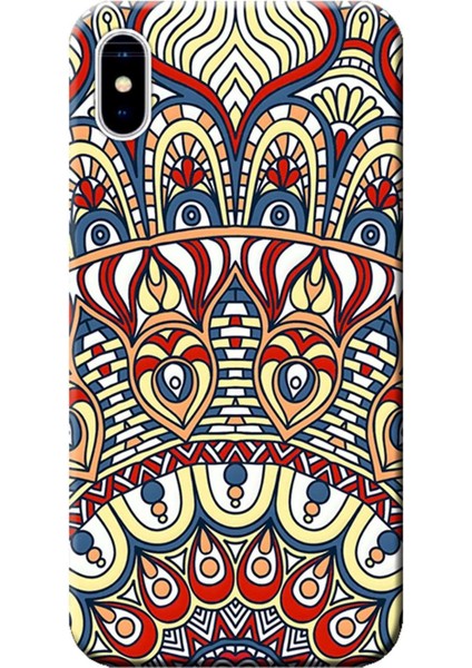 Apple iPhone X Kılıf Dekoratif Geometrik Vektörel Baskılı Esnek TPU Silikon