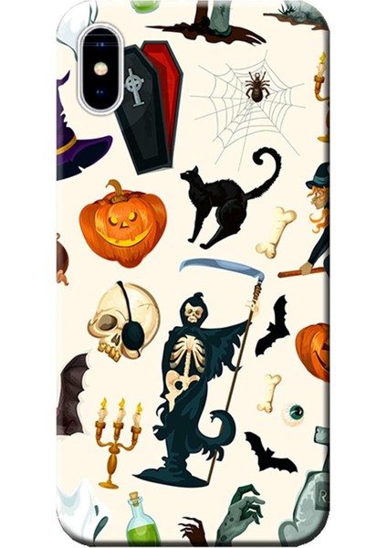 Apple iPhone XS Kılıf Halloween Evil Baskılı Esnek TPU Silikon