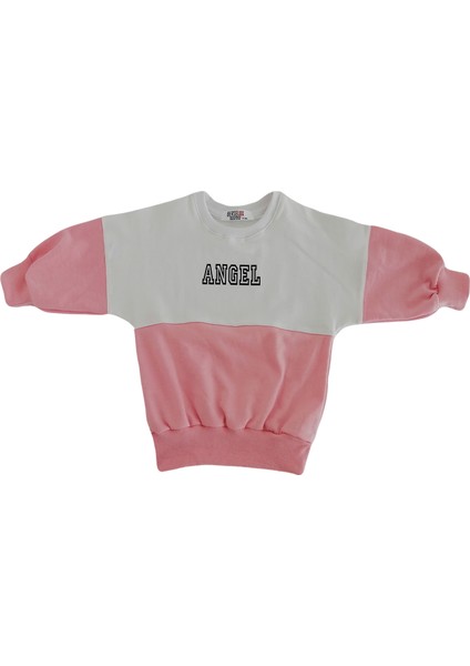 Angel Baskılı Kız-Erkek Çocuk Unisex Bisiklet Yaka Penye Sweatshirt.(1-6 Yaş) indirimleri