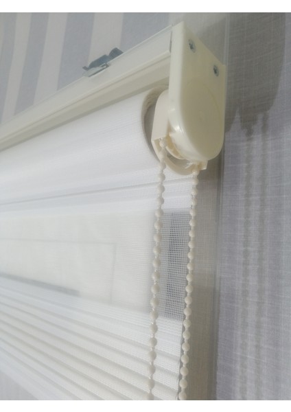 Krem Geçişli Dar Plise Yeni Sezon Zebra Stor Perde