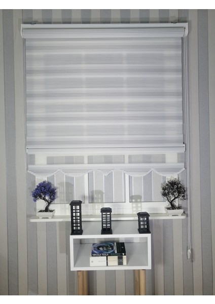 Gri Geçişli Dar Plise Yeni Sezon Zebra Stor Perde