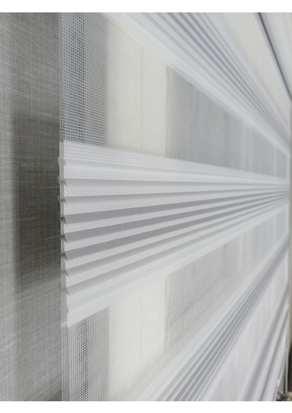 Gri Geçişli Dar Plise Yeni Sezon Zebra Stor Perde