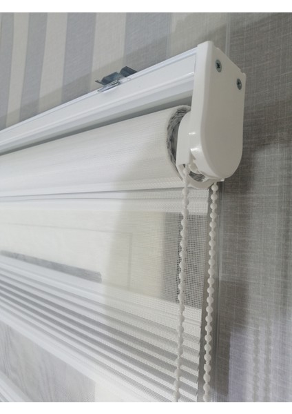 Gri Geçişli Dar Plise Yeni Sezon Zebra Stor Perde