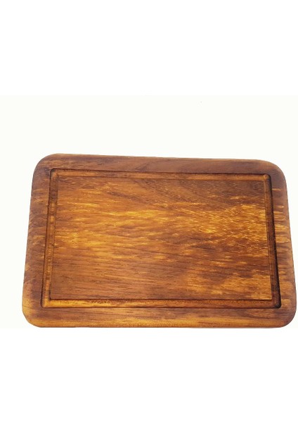 Iroko Masif Ahşap Servis Sunum Steak Kesme Tahtası 20 * 29 * 1,8 cm