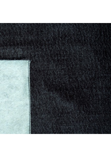 Yıkanabilir Post Peluş 100 x 370 cm 4003 Antrasit Kaymaz Taban Kesme Yolluk Halı