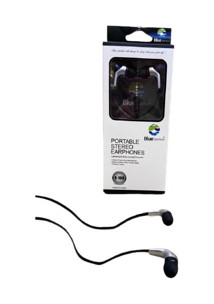 Mikrofonlu Kablolu Kulaklık Tüm Telefonlara Uyumlu Portable Stereo Earphones Blue Spectrum D-100