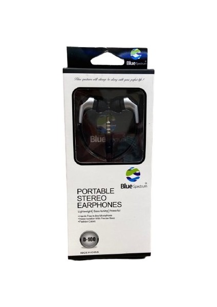 Mikrofonlu Kablolu Kulaklık Tüm Telefonlara Uyumlu Portable Stereo Earphones Blue Spectrum D-100 fırsatları