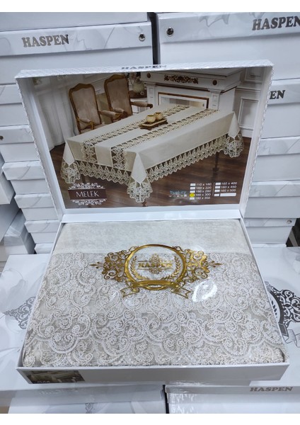 Melek Kadife Kumaş Fransız Güpürlü Lüks Masa Örtüsü modelleri