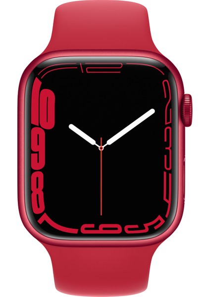 Watch Seri 7 Gps, 45MM Kırmızı Alüminyum Kasa ve Kırmızı Spor Kordon - Regular MKN93TU/A