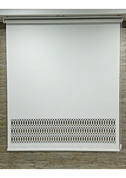 Stor Perde Desenli Lazer Kesim Kalın Kumaşlı Beyaz ML102 fiyatları