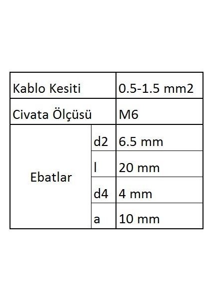 GCU6001 Çatal Uçlu Izoleli Kablo Ucu 100 Adet