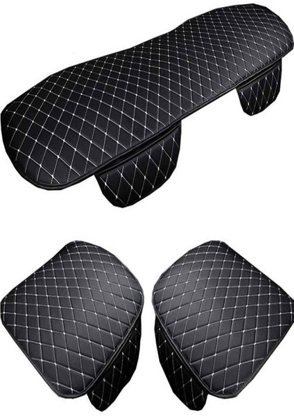 Honda Civic Fd 2006-2011 Sedan Ön ve Arka Koltuk Minderi Siyah Deri Beyaz Desen