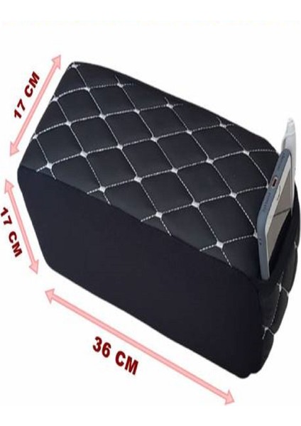 Seat Cordoba 2002-2009 Kolçak Kol Dayama Siyah Deri Gri Desen Montajsız Cepli