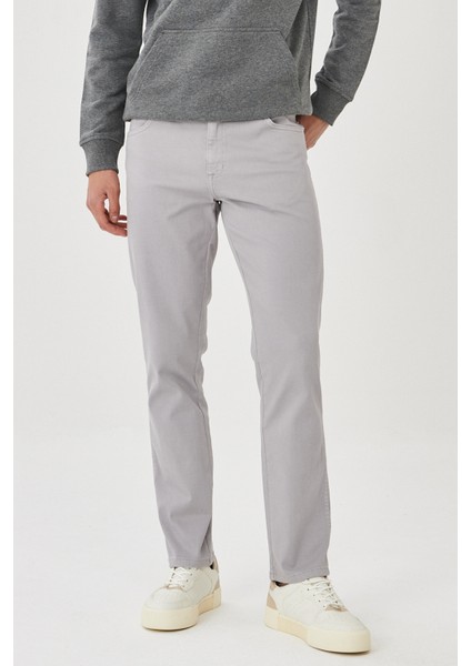 Texas Slim Fit Dar Kesim Normal Bel Haki Esnek Pantolon