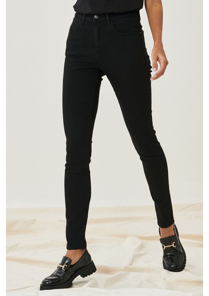 Skinny Fit Dar Kesim Yüksek Bel Esnek Jean Kot Pantolon