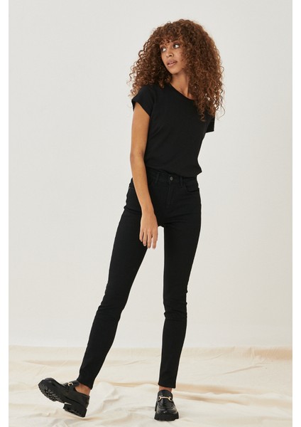 Skinny Fit Dar Kesim Yüksek Bel Esnek Jean Kot Pantolon modelleri