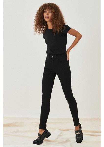 Skinny Fit Dar Kesim Yüksek Bel Esnek Jean Kot Pantolon fırsatları