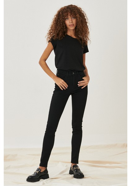 Skinny Fit Dar Kesim Yüksek Bel Esnek Jean Kot Pantolon fiyatları