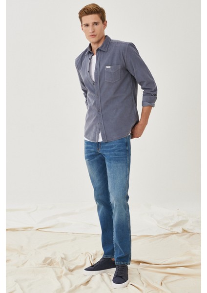 Erkek Arizona Koyu Mavi Straight Fit Normal Bel Düz Paça Esnek Jean Pantolon fiyatları