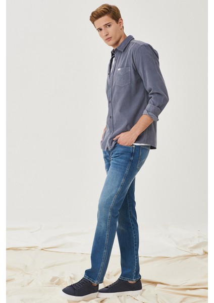 Erkek Arizona Koyu Mavi Straight Fit Normal Bel Düz Paça Esnek Jean Pantolon fırsatları