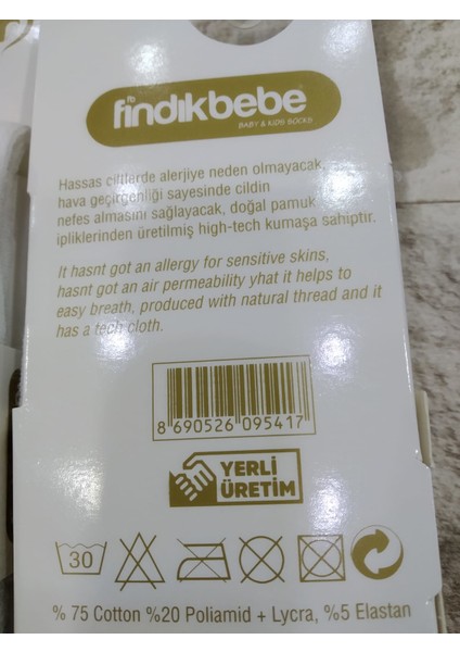 Yenidoğan Külotlu Bebe Çorabı 2li Set