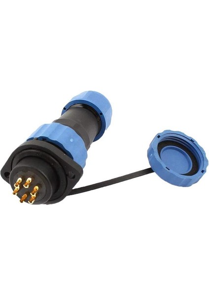 SD16 6 Pin 16MM Su Geçirmez Konnektör Takımı - Flanşlı Panel Tipi