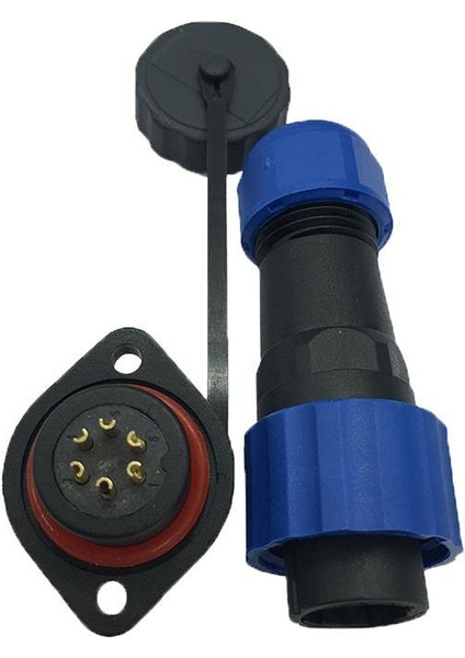 SD16 6 Pin 16MM Su Geçirmez Konnektör Takımı - Flanşlı Panel Tipi