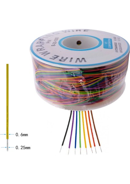 280 Metre 8 Renk 0.25MM Tel Kalınlığı 30AWG Makara Atlama Kablosu