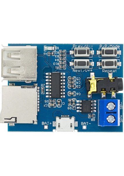 TFU MP3 Wav Ses Müzik Çalma Kartı 3W Amfi Micro SD Usb Flash Okuyucu 3.5mm Ses Soketi