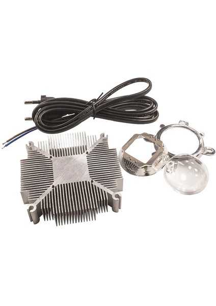 50W Cob LED Alüminyum Soğutucu + 90 Derece Lens + Kablo Seti